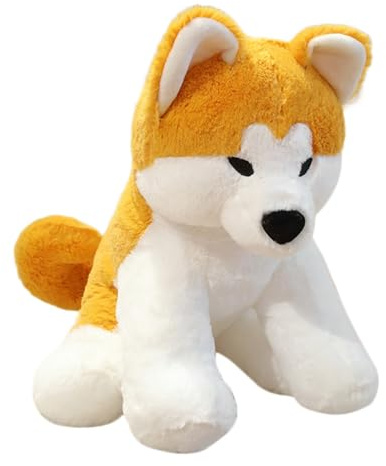 Xiyocadt Kuscheltier Hund,Simuliertes Akita Inu Plüschhund,Stofftier Weiche Plüschtier,Niedliches Stofftier zum Kuscheln Spielen,Geschenkidee für Kinder Erwachsene (35cm)