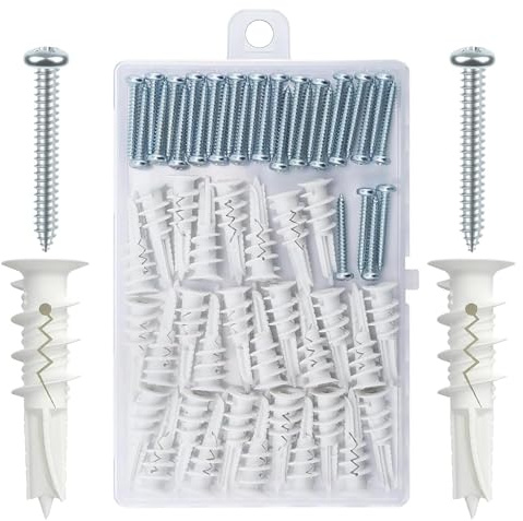 Vauki Set di 60 Tasselli Isolanti con Viti, 30 Tasselli per Cartongesso da 40 mm, 30 Viti per Tasselli, Facciata, Cartongesso, Isolamento