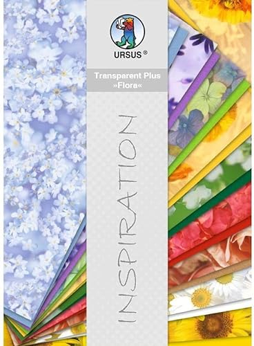 Transparentpapier-Block 115g Plus Transparentpapier-Block 115g Plus Flora, mit Tonzeichenpapier 130g, 18 Blatt A4, verschiedene Motive, Farben und Papierqualitäten