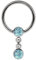 Modern Nature Piercing-Schmuck Intimpiercing Titan Ring in 1,6 x 9 mm mit Kette und 5 mm Stein-Kugeln in hellblau-türkis