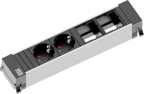 Bachmann 9160601 Steckdosenbox Power Frame Cover DATA L: 299,1 mm, B: 87,1 mm Alu