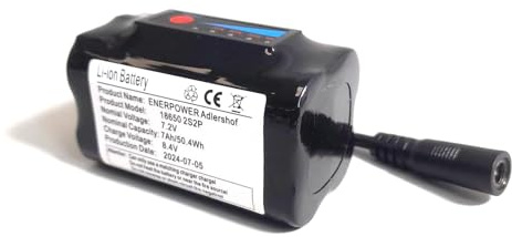 Enerpower Adlershof 2S2P Fahrrad LED Lampe Magicshine Akku 7,4V 6800mAh mit DC-Stecker (5,5/2,1mm) Ladestandanzeige