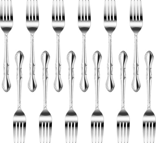 New Star Foodservice 58642 Edelstahl Rose Muster Abendessen Gabel, 7.2-inch, Set von 12