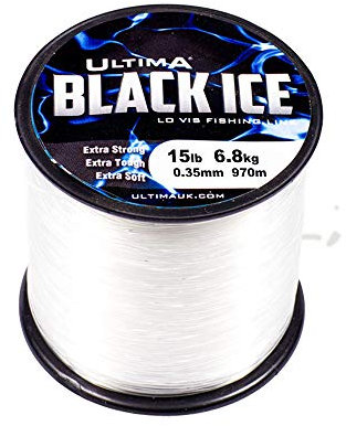 Ultima Black Ice, Forte Lenza da Pesca in Mare a Bassa visibilità Unisex-Adulto, Crystal, 0.35 mm-15.0 lb