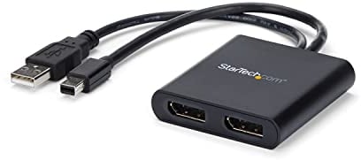 StarTech.com 2-Port Multi Monitor Adapter - Mini DisplayPort to 2x DisplayPort MST Hub - Dual 4K 30Hz - Video Splitter for Extended Desktop Mode on Windows PCs Only - mDP 1.2 to 2x DP (MSTMDP122DP)