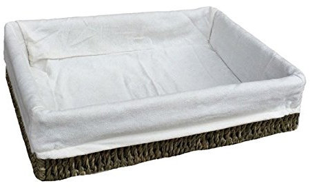 Small Lined Rectangular Seagrass Tray