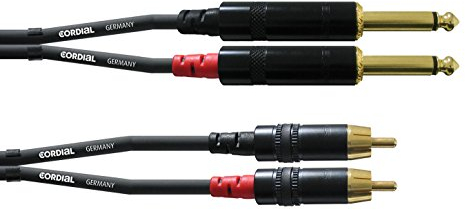 CORDIAL Cable audio doble jack mono/Rca 1,5 m Cable AUDIO Essentials Jack