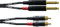 CORDIAL Cable audio doble jack mono/Rca 1,5 m Cable AUDIO Essentials Jack