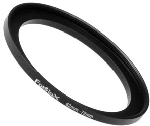 Fotodiox Step Up Ring aus Metall, eloxiertes schwarzes Metall, 62-72 mm, 62-72 mm