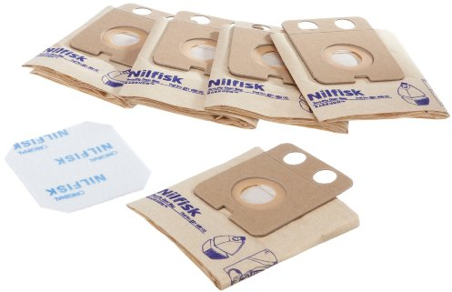Nilfisk 22198000 Confezione da 5 sacchetti di carta, filtro motore incluso
