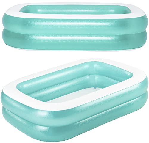 Bestway Family Pool 201×150×51 cm | rechteckiges Planschbecken aufblasbar | für Kinder & Familie | Stabiler 2-Ring-Aufbau | ideal für Garten & Terrasse | Rectangular Pool