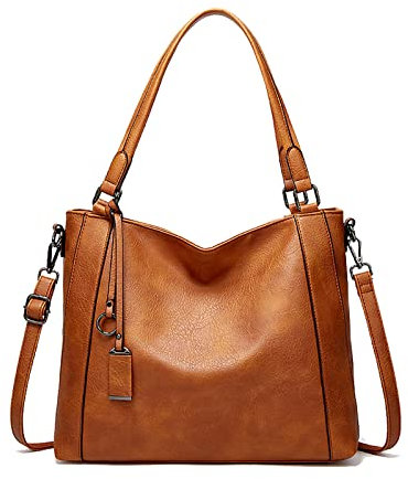 Aileese Womens Handbags Soft Leather Retro Vintage Designer Top-Handle Casual Pocket Ladies Tote Shoulder Bags