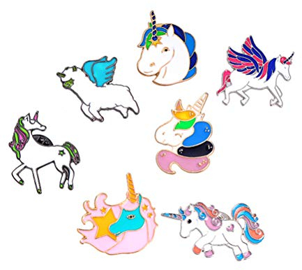 BESTOYARD 7 stück Einhorn Brosche Weihnachten Emaille Brosche Pin Weihnachtsschmuck Geschenk