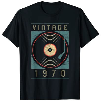Vintage 1970 Shirt Vinyl Retro Turntable DJ Gift For Him T-Shirt