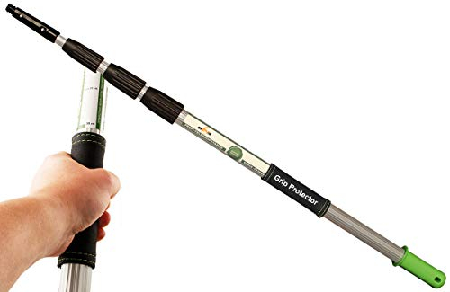 Axis Line | Profi Teleskopstange 8 Meter | 5 Stangen wählbar 8/10 / 12/14 / 16 Meter | Profi Edition mit Gleitstein + Grip Protector | Reinigen von Glas Fenster Terassendach Solar (8 M)