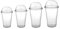 Nicoletti 100 Bicchieri in PLASTICA con Coperchio A Cupola e Foro Ideali per Drink BIBITE Frappe Granite (400ml)