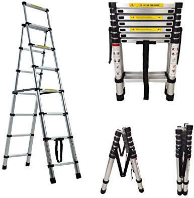 Nihui Aluminium Folding Step Ladder 6+7 Steps 2M+2.3M Multi-Purpose Herringbone Ladder