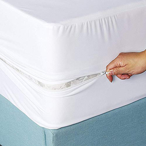 Matratzenschoner Wasserdicht 150x200cm Wasserdichter matratzenschoner mit reißverschluss, King-Size, Spannbetttuch Rundumschutz, 30 cm tief, Spannbettlaken (King 150 x 200cm)
