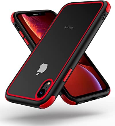MobNano Cover Compatibile con iPhone XR, Sottile Antiurto AntiGraffio, Custodia iPhone XR - Nero/Rosso