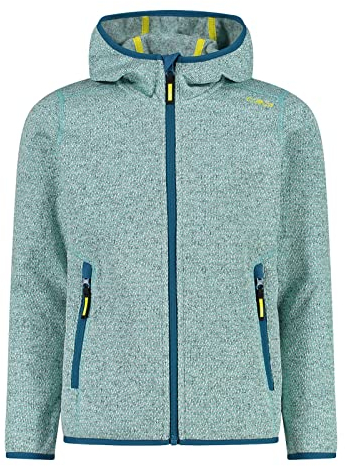 CMP Mädchen Kinder-knit-tech-jacke Mit Fester Kapuze Jacke, Wasser-See-Limonade, 152 EU