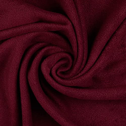 Polarfleece Antipilling ARTHUR von Stofftreff Santi®-0,5 m Schritte -64 x Uni Farben - Kuschelfleece -Meterware - Fleece Stoff- 400g/m- Decken, Nähen (Bordeaux Rot-5021-arthur)