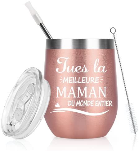 Livole Mug Thermos Isotherme Café - Cadeau pour Maman, Mère - La Meilleure Maman Du Monde Entier - Tasse à Café 12oz/350ml - Idée Cadeau Noël et Anniversaire