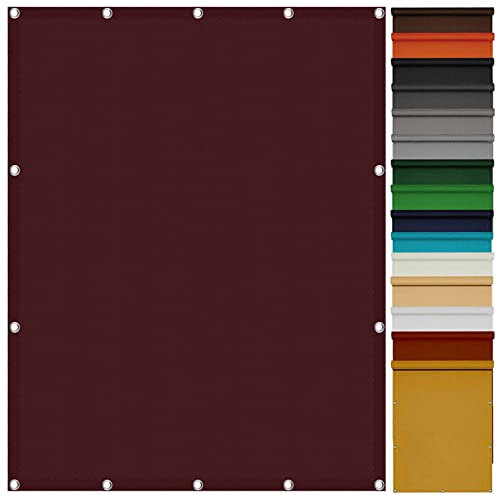 Toile Ombrage Imperméable Rectangulaire 3 x 3.5 m Rayons UV à 98% Filet de Protection Solaire avec Corde Libre Facile À Plier pour Patio Jardin Terrasse Extérieur Balcon, Vin Rouge