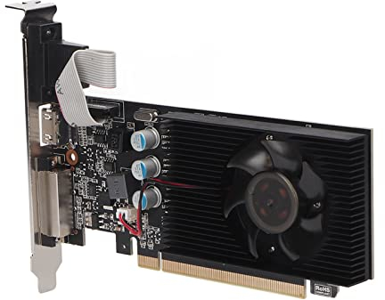 VBESTLIFE Carte Graphique GT610 2GD3, Carte Graphique 2 Go DDR3 64 Bits, Fréquence 810 MHz, PCI Express X16, Prise en HDMI, DVI, VGA, pour Ordinateur PC