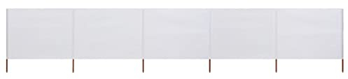 Homgoday 5 pièces - Tissu coupe-vent pliable - Plage - Brise-vue - Pour camping, balcon, terrasse, jardin, clôture, plage - 600 x 120 cm - Blanc sable