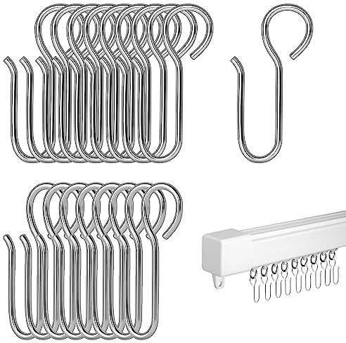 60 Stück Gardinenhaken Vorhang Haken S Haken Gardinenhaken Zum Einhängen Silber Vorhanghaken Metall Haken für Seilspannsysteme Seilhaken Seilspanngarnituren