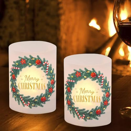 VIKY® Windlichter Tischdeko Weihnachten, 8 Stück Weihnachtsdeko Tisch, Windlicht Weihnachten Deko, Christmas Decor, Weihnachten Dekoration, Deko Kerzen Weihnachten, Weihnachtsdeko für Teelichter Kerze