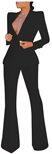 Awrvia Blazer Damen Elegant Hosenanzüge Sportlich 2-teilig Anzugjacke Mode Damenanzug Longblazer Freizeitmantel Business Mantel Rave Oberbekleidung