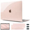 CISSOOK Glitter Pink Case & Keyboard Cover for MacBook Air 13 M1, Sparkly Hard Shell with Touch ID