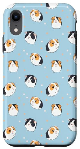 iPhone XR Guinea Pig Pattern Funny Cute Animal Blue Case