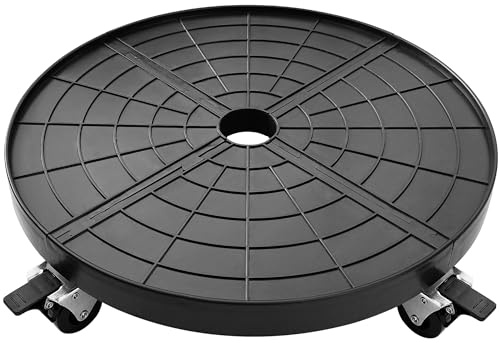 NOAMOO 20 Inch Plant Caddy with Wheels Outdoor Indoor, Extra Large Rolling Plant Stand for 600lb Heavy Duty Flower Pots, Round Plant Rollers Lockable Potted Planter Dolly, Black