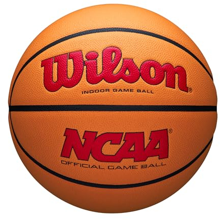 Wilson NCAA Evo NXT Offizieller Indoor-Basketball, Scharlachrot/Orange, Größe 7, ca. 75 cm