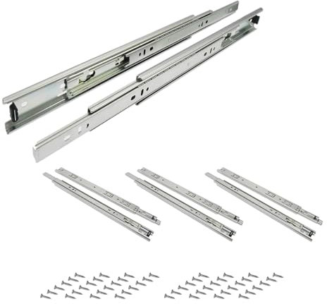 SAYOYO Kugellager Schubladenschienen, Vollauszug 350mm Schubladenauszüge, Schienen für Schubladen 8 Stück (4 Paar) mit 12 Schrauben