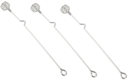TOPBATHY 3pcs Stirring Rod Honey Server Stick Honey Spoons Honey Dipper Sticks Honey Mixing Stirrer Metal Drink Stir Honey Stirring Spoon Tools Liquid Coffee Stick Stainless Steel re-usable