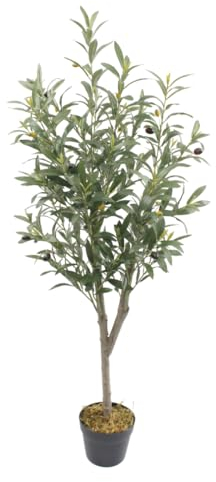 Lacers SMARAGDLINE Künstlicher Olivenbaum – Ölbaum, 120cm, Kunstpflanze, realistische Optik, Dekoration für Wohnzimmer, Balkon und Büroräume- robust und langlebig ohne spezielle Pflege