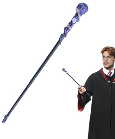 Baguette de sorcière en cristal – Baguette de sorcière en cristal avec cristal d'améthyste, baguette fine fabriquée à la main pour costume d'Halloween et de cosplay