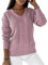 Générique Pull Femme Slim en Laine Grandes Tailles Sweater Tricoté Hiver Jacquard Vetement Hiver Crew Neck 2024 Rose M