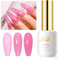 Imtiti Sheer Pink Gel Nail Polish, 15ML Jelly Pink Purple Translucent Color UV/LED Soak Off Gel Polish for DIY Nail Art Manicure and Pedicure 1Pcs