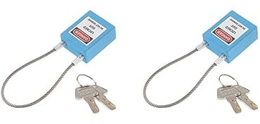 Lot de 2 cadenas de sécurité en acier inoxydable 7 couleurs Bleu