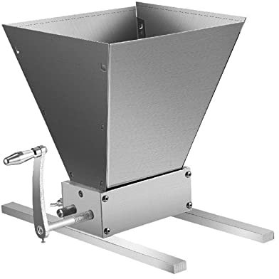 Frantoio manuale del mulino del grano del mulino dell'orzo a 2 rulli con l'acciaio inossidabile della tramoggia di 5KG/11LBS for la frantumazione dell'amp di malto;Grano Più potente ed efficiente