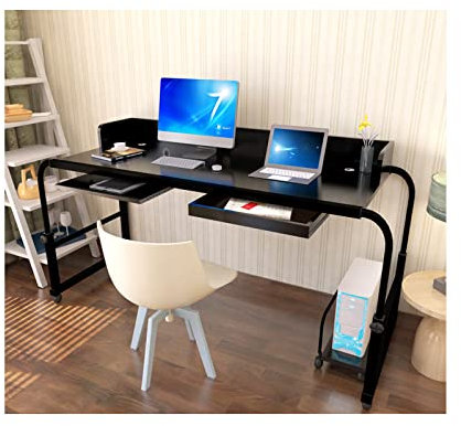 Überbetttisch, Laptoptisch, Überbettschreibtisch, rollender Laptopständer, Überbettschreibtisch, rollender Laptopschreibtisch, Nachttisch, Überbetttisch mit Rädern für Twin/Full/Queen/Kingsize-Be