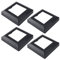 UFURMATE Pfostenbasisabdeckung, 4 Stück, 8,9 x 8,9 cm, Kunststoff-Pfosten-Abdeckplatten, dekorative geteilte Pfostenabdeckung, quadratische Geländer-Basisabdeckung für Treppengeländer, Zaun (schwarz)