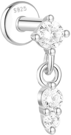 LiMinM Damenmode mit eingelegten Zirkonperlen, Ohrringe, Schmuck, durchbohrte Spirale, Ohrknochen, Nägel
