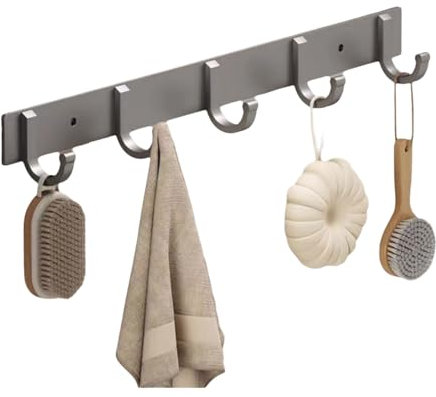 Enigmaire Küche Edelstahl Hängeleiste,Utensil Küchenreling,Hakenleiste für Küchenutensilien,küchenreling,Gutes Tragfähigkeit,Wird in Küche,Bad,Schlafzimmer und Eingangsbereich verwendet.