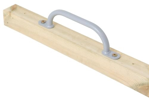 TRIBECCO Klettergriffe Haltegriffe für Outdoor & Indoor Metall Griffe für Spielplatz, Klettergerüst, Spielturm, Hochbett, Leiter und Kletterwand im Kinderzimmer (350 mm Grau, 4 Stücke)