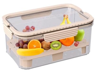 Lettuce and Salad Storage Container - Stackable Crisper Bins for Fridge to Keep Fresh